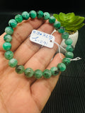 Emerald  Round Bracelet - 7.80 mm Size - Code #E2 AAA Quality - Natural Emerald Bracelet - Length 7.5 Inch