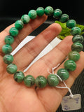 Emerald  Round Bracelet - 8 mm Size - Code #E5 AAA Quality  - Natural Emerald Bracelet - Length 7.5 Inch