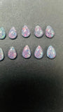 Australian Opal Pear Cabs 5x7 mm - Pack of 4 Pieces -AAA Quality, Opal Triplet Cabochon - Australian Opal Pear Cabochon, flat bottom