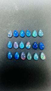 Australian Opal Pear Cabs 4x6 mm - Pack of 4 Pieces -AAA Quality, Opal Triplet Cabochon - Australian Opal Pear Cabochon, flat bottom