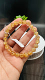 Golden Rutile Round Bracelet • 8 mm Size • Code B4 • 4A Quality • Natural Rutilated Quartz Bracelet