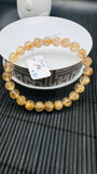 Golden Rutile Round Bracelet • 8 mm Size • Code B4 • 4A Quality • Natural Rutilated Quartz Bracelet