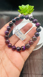 Sugulite Bracelet 9 mm Size • Code S8 • AAA Quality • Sugulite Round Bracelet 7.5 Inch Length • Natural Sugulite - Purple Color
