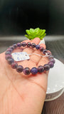 Sugulite Bracelet 8 mm Size • Code S10 • AAA Quality • Sugulite Roundel Bracelet 7.5 Inch Length • Natural Sugulite - Purple Color