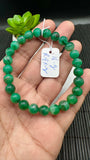 Emerald Round Bracelet - 7.8 mm Size - Code #A2   - Natural Emerald Bracelet - Length 7.5 Inch