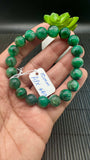 Emerald Round Bracelet - 10 mm Size - Code #A13   - Natural Emerald Bracelet - Length 7.5 Inch