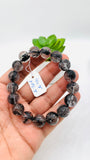 Black Rutile Bracelet • 12 mm Size • Code #A13 • AAAA Quality • 7.5 Inch Length • Natural Rutilated Quartz  • Rutile Bracelet