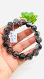 Black Rutile Bracelet • 13 mm Size • Code #A17 • AAAA Quality • 7.5 Inch Length • Natural Rutilated Quartz  • Rutile Bracelet