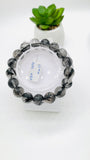 Black Rutile Bracelet • 12 mm Size • Code #A13 • AAAA Quality • 7.5 Inch Length • Natural Rutilated Quartz  • Rutile Bracelet