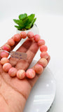 Pink Opal Bracelet - 12 mm Size  - Code P16 - AAAA Quality - Length 7.5 Inch- Natural Pink Opal Bracelet- Dark Color